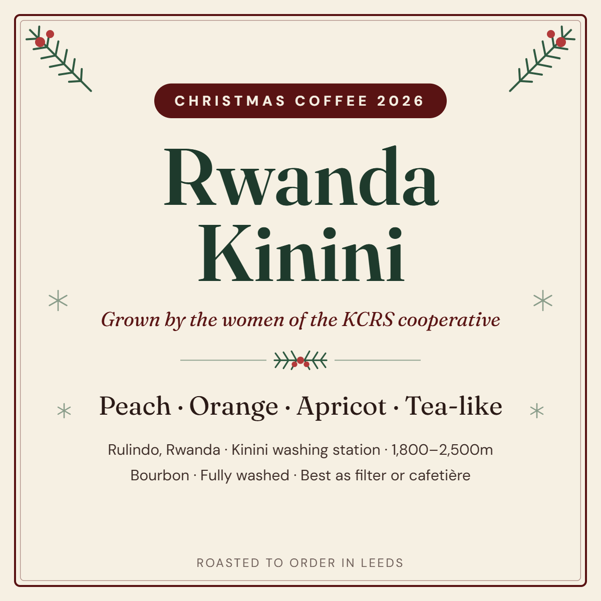 Christmas Coffee: Rwanda Kinini KCRS