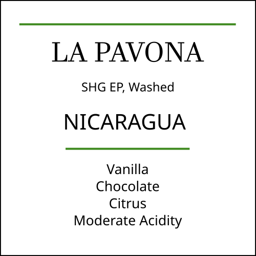 Nicaragua La Pavona Medium Roast - Pebble & Pine Coffee