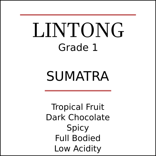 Sumatra Lintong Medium/Dark Roast